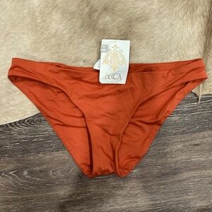 Becca Womens Color Code Adela Hipster Bikini Bottoms Rust Orange Size M